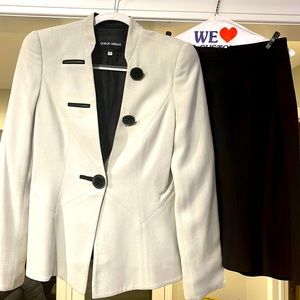 Giorgio Armani ladies jacket light mint green with black skirt.  Worn once.